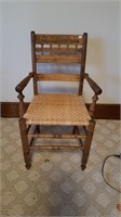 Vintage Wood Chair with Cane Bottom Seat
