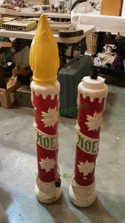 Vintage Empire blow mold candle decorations from