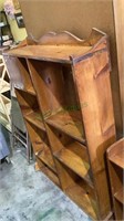 Vintage pine wood rustic-look wall curio display