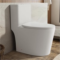 Dual Flush Elongated Toilet  12' Rough-In White