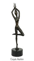 Modernist Bronze LE Sculpture- Yoga Girl