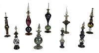 Group of Mouth Blown Glass Art Perfume Bottles