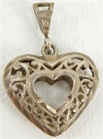 Marsala Designer Sterling Silver Heart Pendant