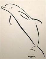 ROBERT WYLAND Dolphin Lithograph