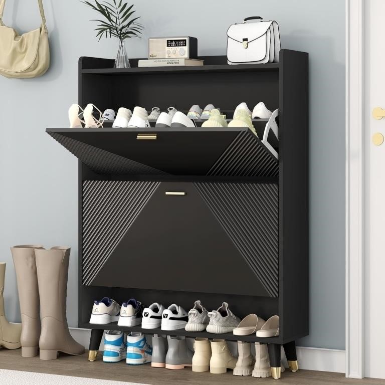 Shoe Storage Cabinet with 2 Flip Drawers