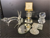 Crystal Animals & Seth Thomas Crystal Based Clock