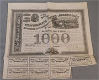 Very Rare Jefferson Davis 1863 $1,000 Confederate
