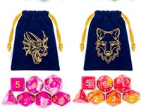 NEW Lot Of 2 DND Dice Sets With Blue Bag