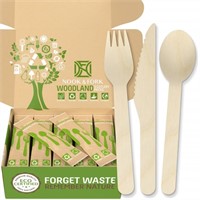 36PACK Disposable WOODEN CUTLERY KIT (4PC EA.)
