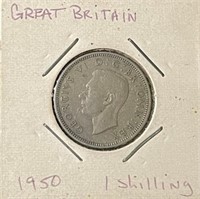 F - 1950 1 SHILLING COIN GREAT BRITAIN (R6)