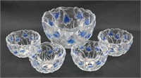 Set of 5 Glass Bluebell Bowls