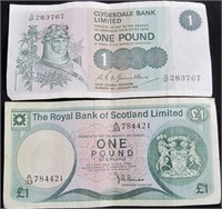Scot. One Pound Notes 1972 &75