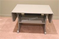 Fold Down Painted Coffee Table with Lower Shelf