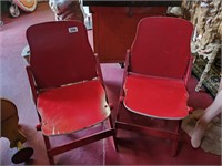 Pair of Red Vintage Folding Chairs