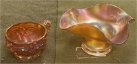 Fenton Carnival Glass Dish and Cup