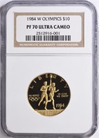 1984-W Torch Bearer GOLD $10 NGC Proof-70 UC