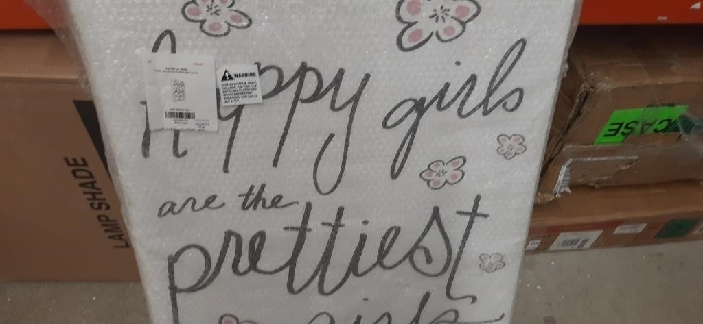24x30 Happy girls are the prettiest girls canvas