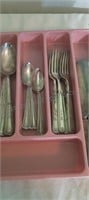 Rogers 1847 Silver Plate Cutlery in Plastic Tray
