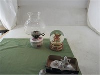 Mini Tea Set, Angel Water Globe, Pink Floral Oil