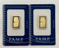(2) 10g GOLD PAMP SUISSE BARS