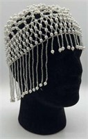 Vintage Flapper Style Beaded Head Cap, Small Size