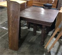 Vintage heavy wood detailed table 42 x 42 x 30