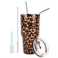 30oz Tumbler with Lid and Straw, Stainless Steel V