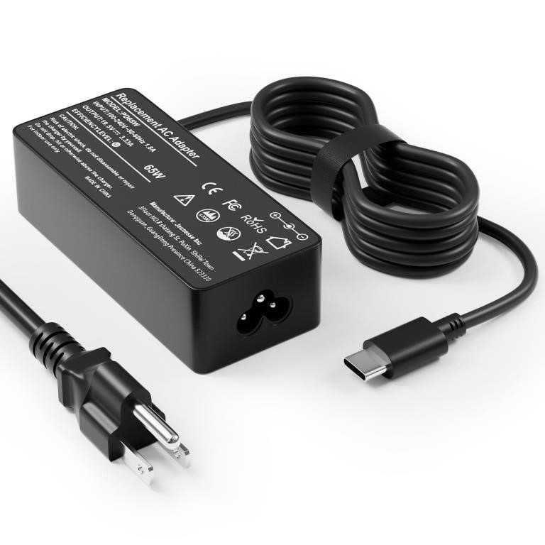 65W USB C Charger for Lenovo Laptop Charger Lenovo