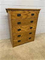 Oak Modern 5-drawer Tall Chest