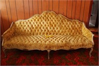 Vintage Victorian French-Style Tufted Sofa
