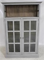 Painted double glass door cabinet