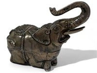 Antique T90 Silver  Cambodia Elephant Trinket Box