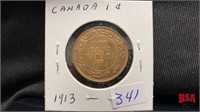 1913 Canadian large penny