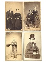 4 CDV Portrait Photographs Men, Couples