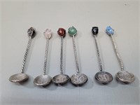 6 Brazilian Collector Coin Spoons with Polished