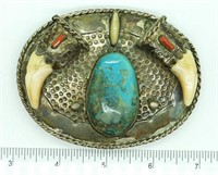 Navajo Belt Buckle, 925 Vintage