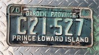 1970 PRINCE EDWARD ISLAND LICENCE PLATE