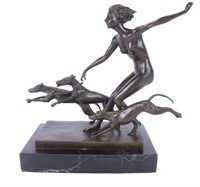 After Josef Lorenzl Bronze "The Chase"