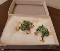 Vintage Frog Pins x2 in box