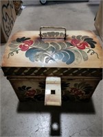 Decorative metal box with stemware