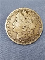 1901 Morgan silver dollar, mint mark O   (k 131)