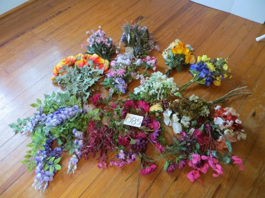 Assortment of Various Colored Silk Flowers