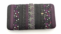 Black Floral Wallet Hardside