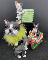 Boston Terrier Lot - 4-pc. Ornaments, etc.