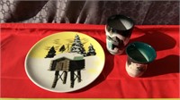 Alaskan Themed Cup, Coffee Mug, and Platter