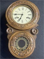 Trade S Mark carved wood wall clock