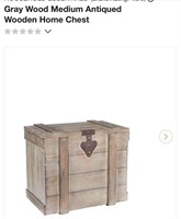 Gray Wood Medium Antiqued Wooden Home Chest