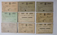 9 pcs Dominion of Canada Ration Stamp Books