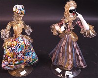 Two Venetian glass figurines of women,