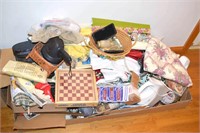 Large Box Lot of Items including Checkers/Chess